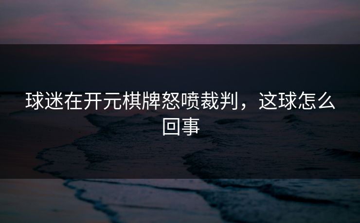 球迷在开元棋牌怒喷裁判，这球怎么回事